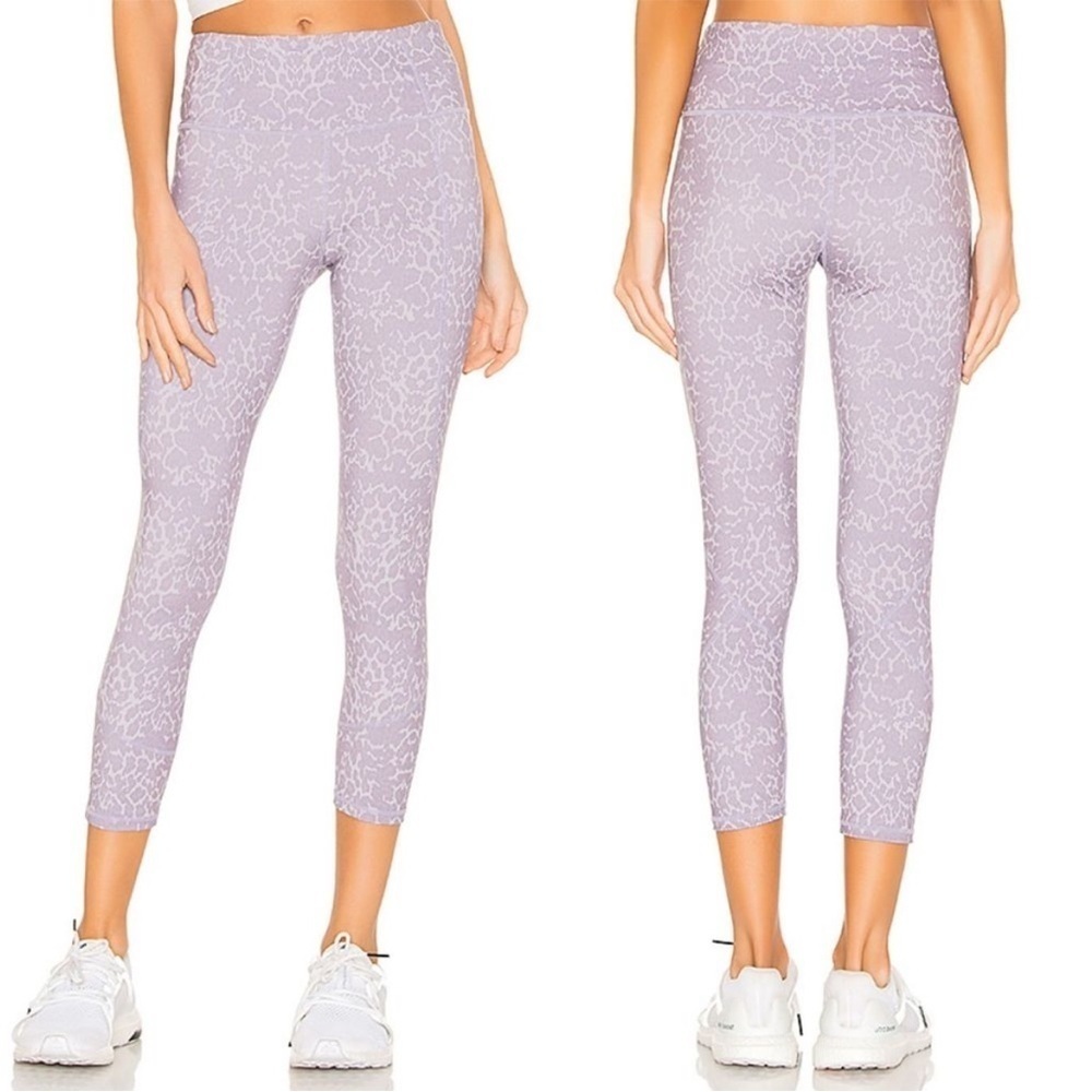 Varley- High Rise Purple Leopard Print Kensington 7/8 Leggings XXS